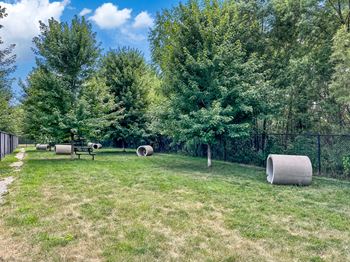 A park with hay bales