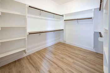 Spacious walk-in closets