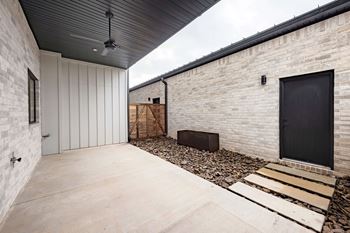 Private patio with planter box