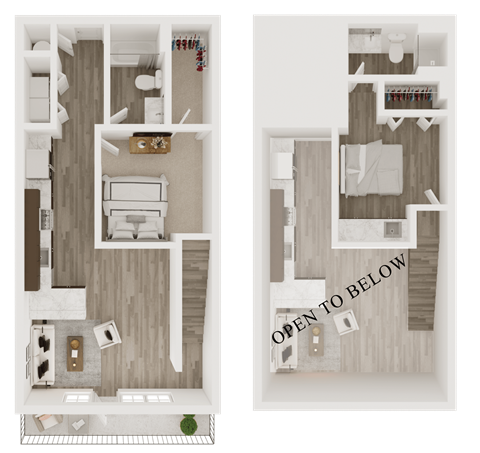 Floor plan for 2 beds, 2 baths, 1372 sqft