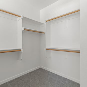Oversized, custom-built closets in every floor plan