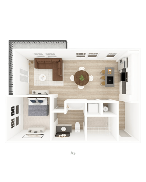 Floor plan for 1 bed, 1 bath, 824 sqft