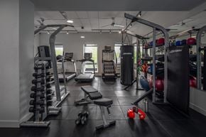 St. Paul apartment for rent - a gym with weights and cardio equipment in a building