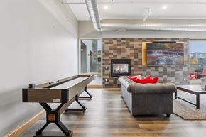 St. Paul apartment for rent - A room with a pool table and a couch.