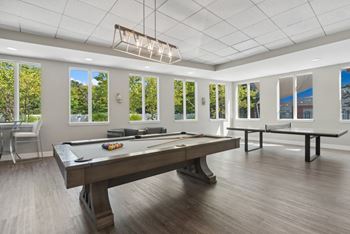 Entertainment social spaces with billiards