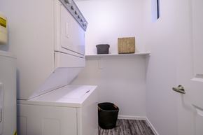 Phoenix apartment for rent - A white oven and dishwasher in a small kitchen.