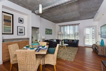 Living room with dining area