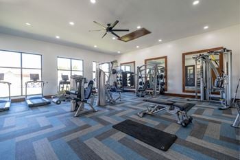 Two 24-hr fitness centers with high-impact cardio equipment