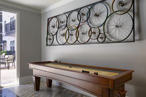 Nashville apartment for rent - A pool table with a billiard ball on it.
