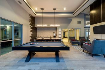 Billiards table in clubhouse