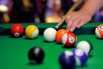 Billiards table in clubhouse