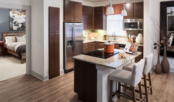 Interiors-gourmet kitchen with granite countertops
