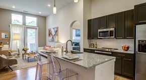 Charlotte apartment for rent - Berkshire Ballantyne kitchen with entertaining island and designer fixtures