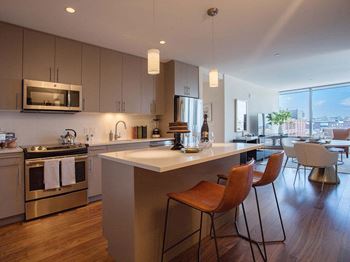 Chef's kitchen and dining area