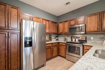 Gourmet kitchen featuring stainless steel appliances