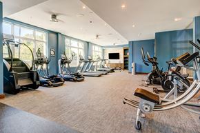 Durham apartment for rent - A spacious gym with a variety of exercise equipment.