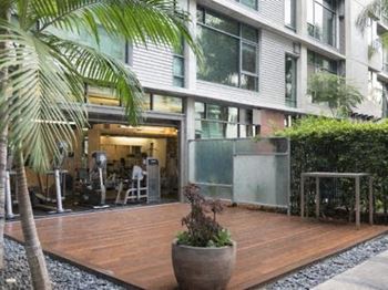 Complete fitness center with sun deck