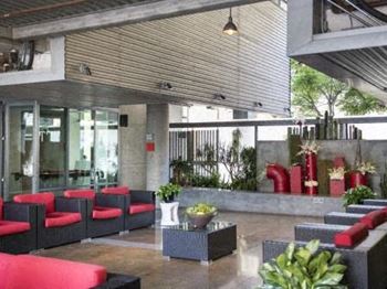 Outdoor dining and entertainment area