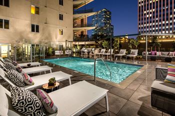 Stunning swimming pool with sundeck