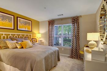 Bedroom with expansive window