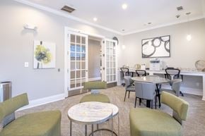 Westborough apartment for rent - A dining room with a table surrounded by chairs.