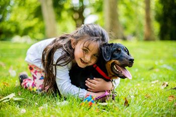 Girl with dog