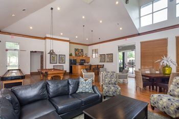 Posh lounge area in clubhouse