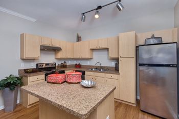 Kitchen and island