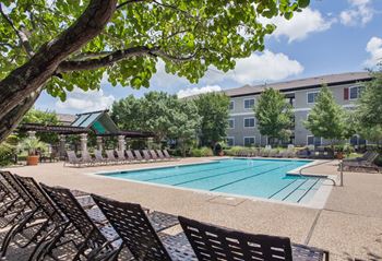 Poolside relaxing area