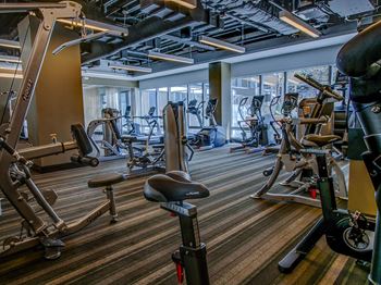 Cardio machines in gym