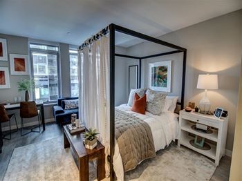 Bedroom with expansive windows