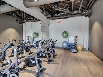 Fitness center cardio equipment