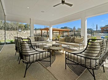 Outdoor sitting area with chairs