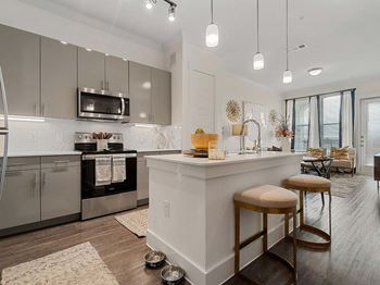 Kitchen dining and living room