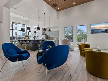 Resident social lounge with hdtv entertainment