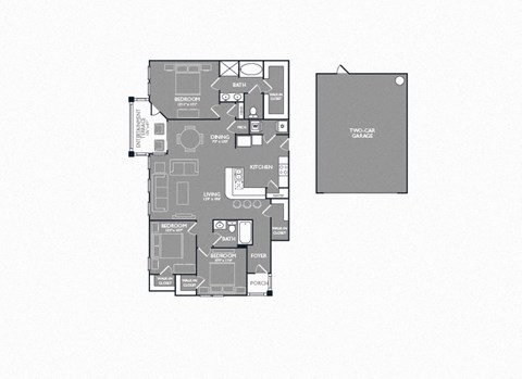 Floor plan for 3 beds, 2 baths, 1498 sqft
