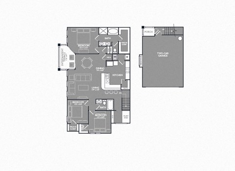 Floor plan for 3 beds, 2 baths, 1579 sqft