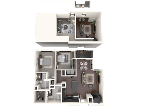 Floor plan for 2 beds, 2 baths, 1324 sqft