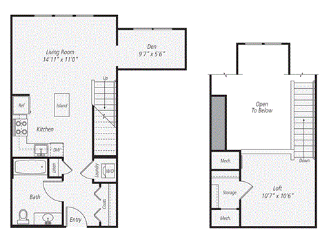 Floor plan for studio, 1 bath, 756 sqft
