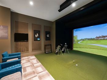 Golf simulator room