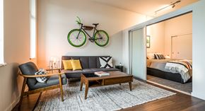 Portland apartment for rent - living room at Peloton apartments