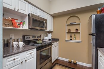 Fully equipped kitchen with modern appliances