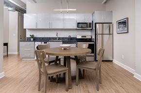 Los Angeles apartment for rent - A kitchen with a table and chairs.