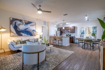 Wood-style plank flooring in living areas