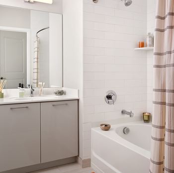 Ceramic tile bathroom flooring
