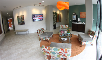 Resident lounge plus kitchen