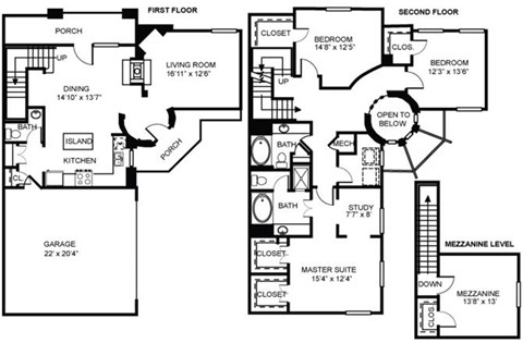 Floor plan for 4 beds, 2.5 baths, 2275 sqft