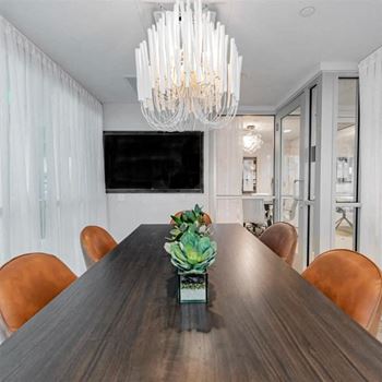 Technology lounge with two micro-conference rooms
