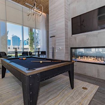 Social area with billiards and shuffleboard