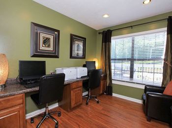 Business center with computers